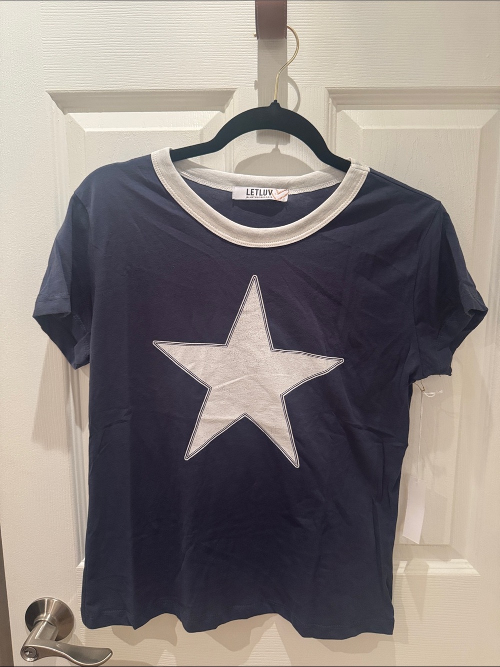 Anthropologie Navy Tee with White Star